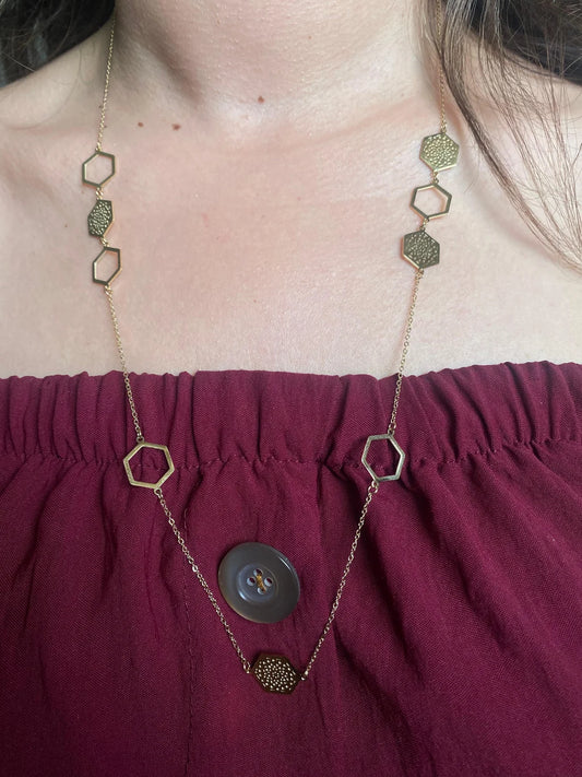 Sautoir Hexa Dore modele