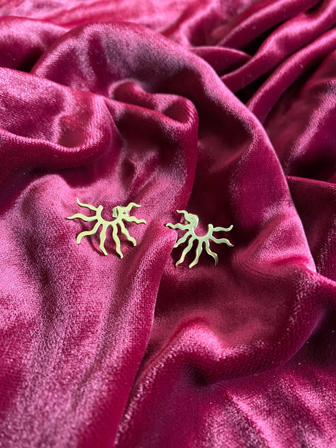 Boucles d’Oreilles Soleil Dorées en Acier Inoxydable