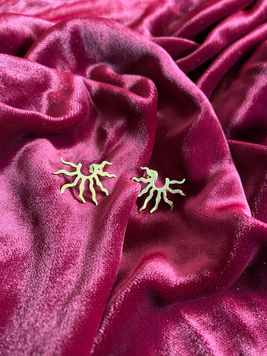 Boucles d’Oreilles Soleil Dorées en Acier Inoxydable