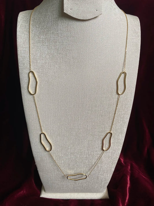 Sautoir Aura Dorée pendentifs circulaires acier inoxydable 316L femme – BeRosie Maroc